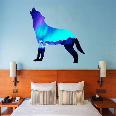 wolf wall art stickers|wolf wall mural.